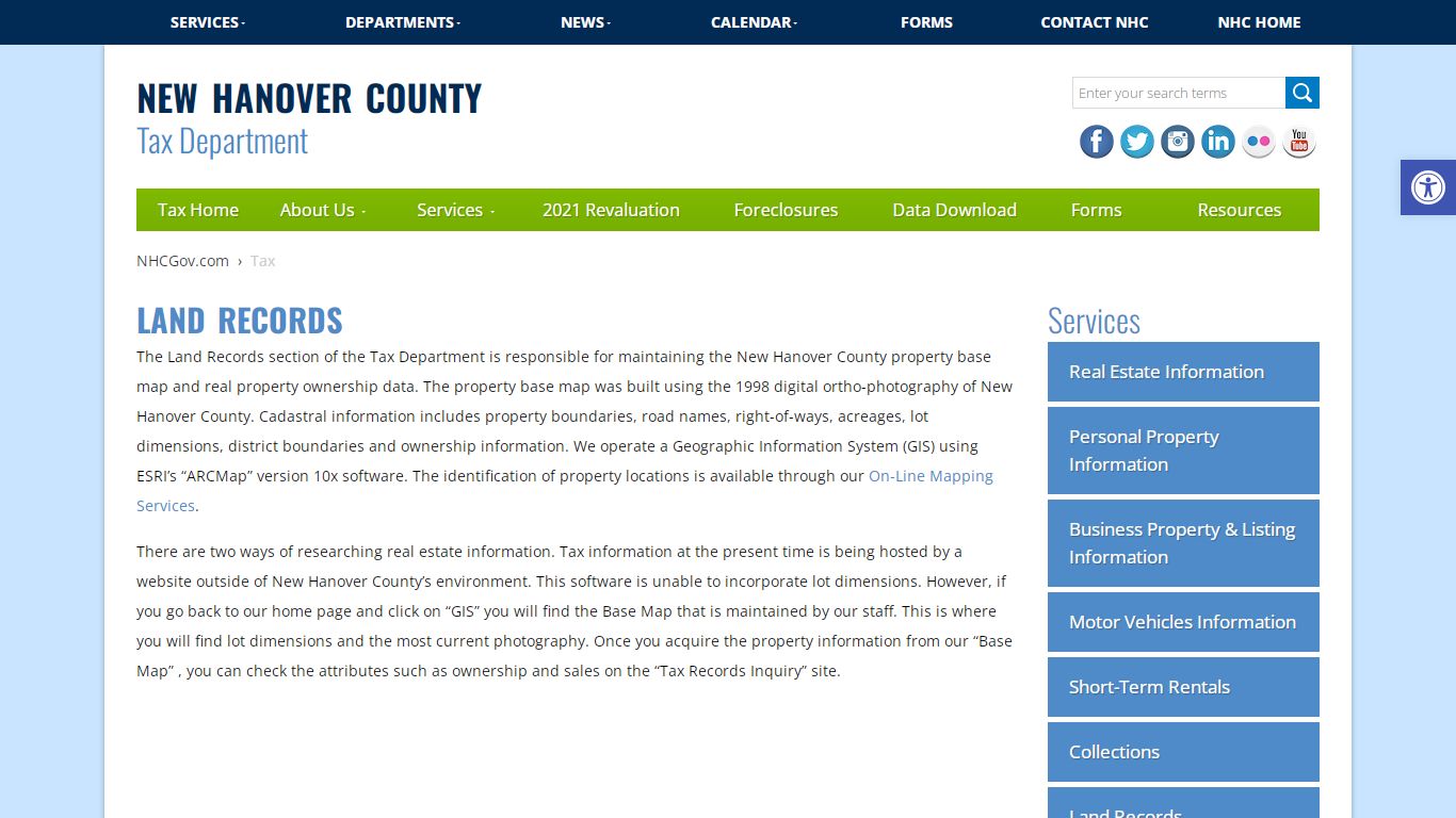 Land Records - Tax Department - New Hanover County
